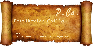 Petrikovich Csilla névjegykártya