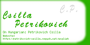 csilla petrikovich business card